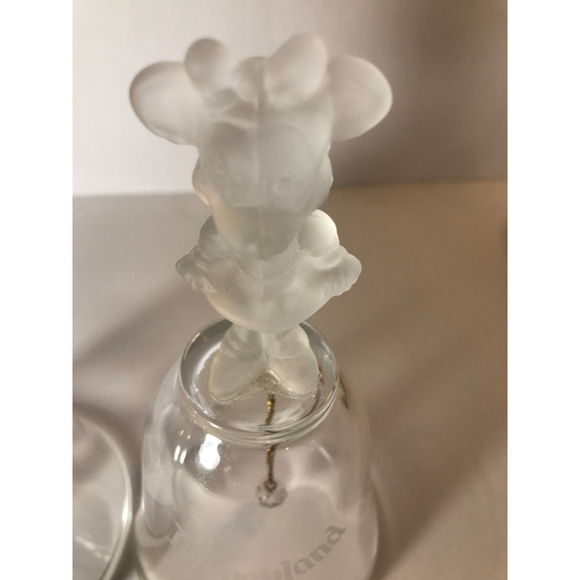 Disneyland Mickey and Minnie Bell Set Crystal Glass Bells - Picture 5 of 10